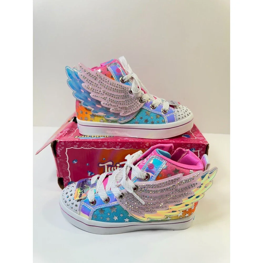 Skechers Kids TWI-Lites 2.0 Sneaker, HotPink/Multi, 11.5 Little Kid